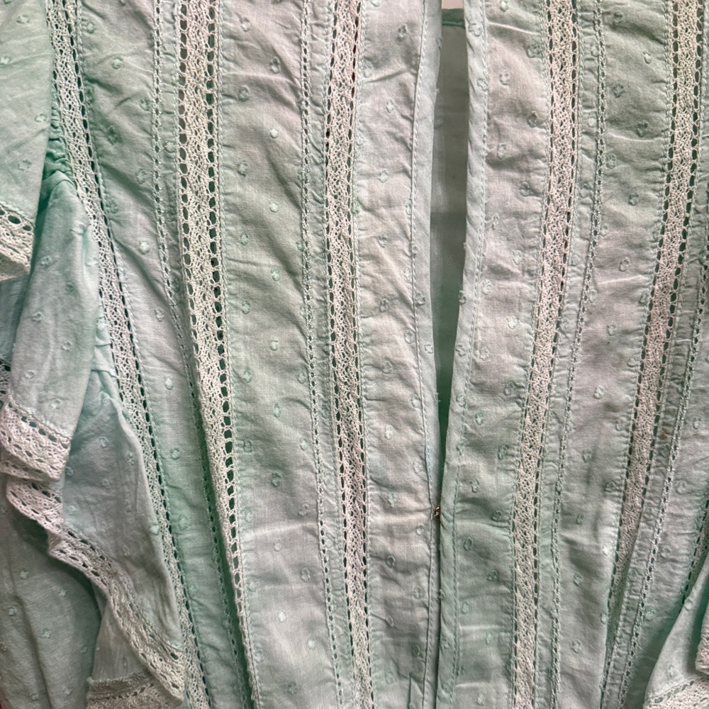 LoveShackFancy Mint Ruffle Tiered Mini Dress - image 5